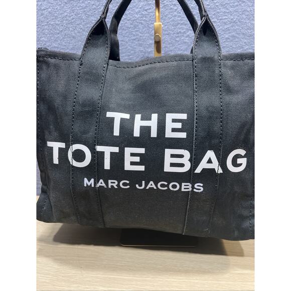 Marc Jacobs The Tote Bag Black Mini Small Canvas M0016493 001 Handbag Purse - Picture 2 of 13